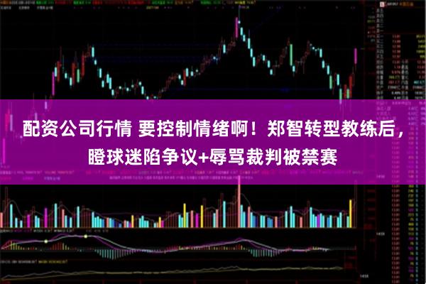 配资公司行情 要控制情绪啊！郑智转型教练后，瞪球迷陷争议+辱骂裁判被禁赛
