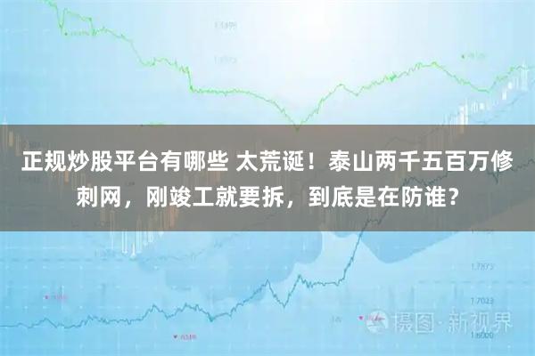 正规炒股平台有哪些 太荒诞!泰山两千五百万修刺网,刚竣工就要拆,到底是在防谁?